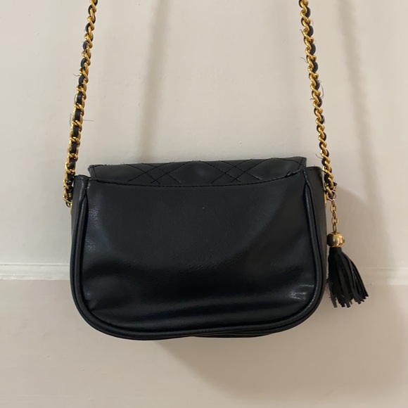Vintage | black bag with gold strap - Picture 6 of 6